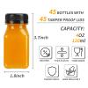 TOMNK 45pcs Juice Bottles with Caps, 4oz Plastic Containers with Lids Empty Reusable Clear Ginger Shots Bottles with Label, Funnel, and Brush Beverage for Juicing, Smoothies, Drinking, Fridge view 2