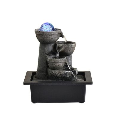 YKHB Tabletop Fountain Tabletop Fountain Resin Indoor Fountain Modern Simple Flowing Water Fountain Creative Lucky Desktop Small Ornaments Best Gift (Color : A)