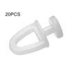 Juvielich Curtain Glider Hooks 0.43 Dia Curtain Track Rollers Twin Wheeled Carriers Drapery Mute Wheel Rollers Hook Ball Pulley Rail Sliding Glider Plastic White 20Pcs view 4