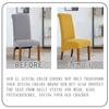 Deisy Dee Stretch XL/Oversized Soft Spandex Extra Large Dining Room Chair Covers for Kitchen DiningRemovable Washable Chair Protectors Slipcovers (Yellow, 2) view 3