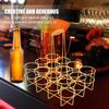 BESPORTBLE Metal Wine Bottle Carrier Wire Metal Beer Holder Crate with Handle for Home Bar KTV Party Picnic view 3