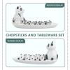 Unomor 1set Creative Ceramic Chopsticks Rack Set Small Holders for Tableware Smooth Easy to Clean Design for Restaurants Home Dining for Utensils Like Chopsticks Knives Spoons Forks view 4