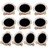 EXCEART 10pcs Mini Wooden Sturdy Table Number Signs for Weddings Parties Home Decor Easy to Use Reusable Chalkboards with Elegant Hollow Design Black view 1