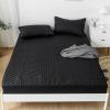 CFYCYHDZHT Bedding Fitted Sheets,Kids Bedroom Quilted Waterproof Mattress Protector, Hotel Solid Color Deep Pocket Mattress Topper for Full Queen King Bed,Black,Twin XL 99190cm+35cm view 1