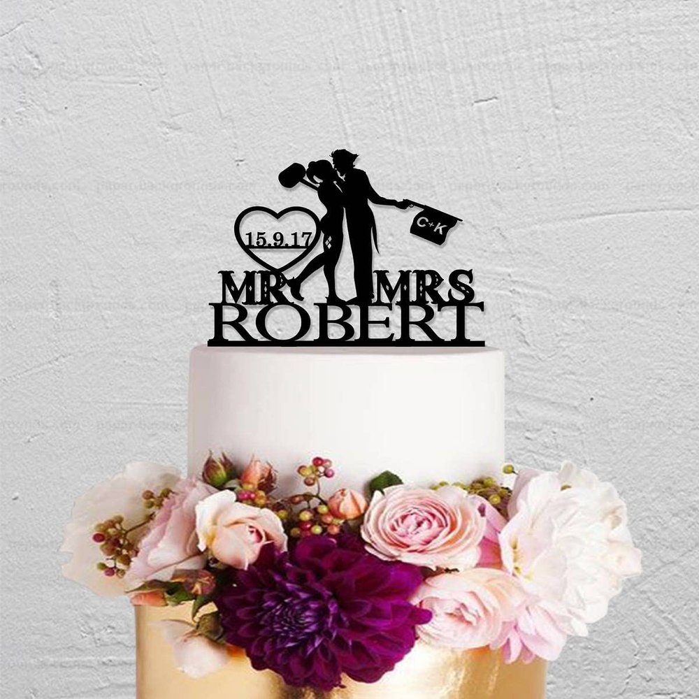Wedding Cake Topper,Joker and Cake Topper,Mr And Mrs Cake Topper,Custom Cake Topper,Last Name Topper,Personalized Initials