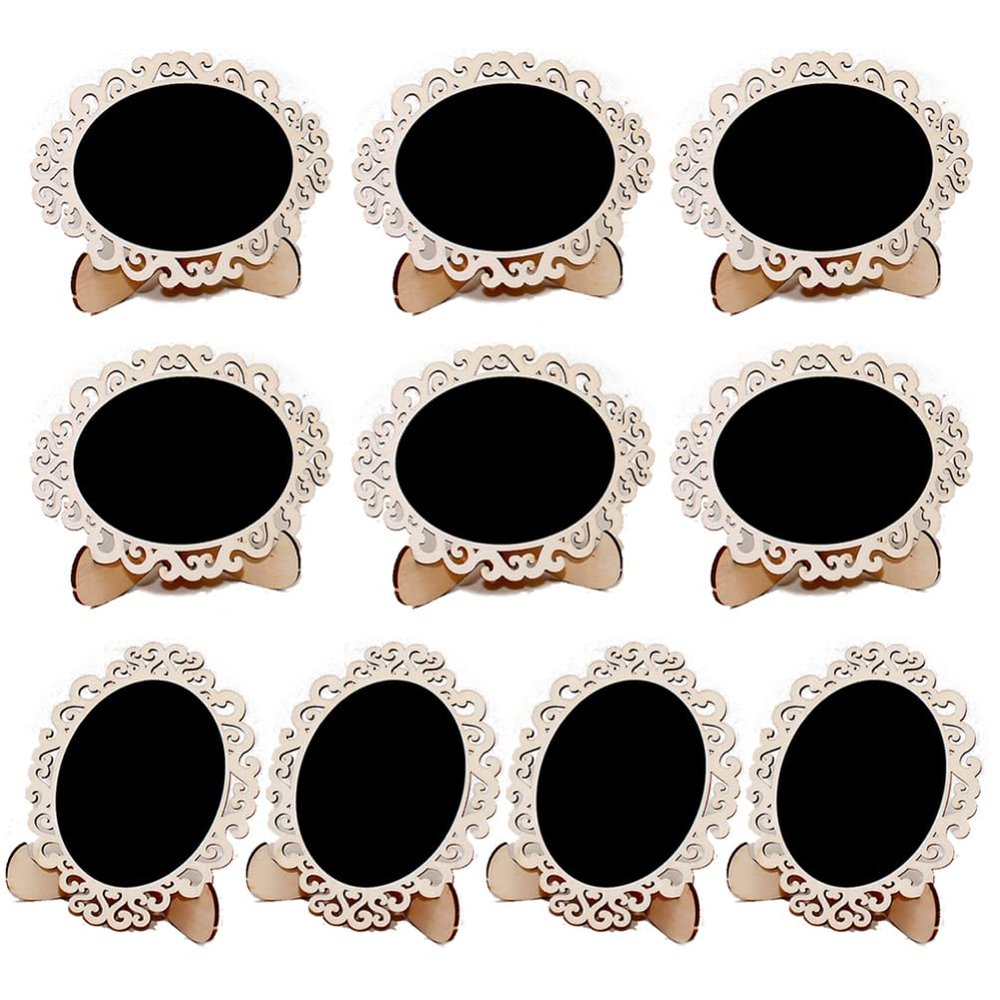 EXCEART 20pcs Mini Wooden Reusable Chalkboards Sturdy Stands for Weddings Parties Table Numbers and Message Boards Versatile Decorative Signs for Home and Events