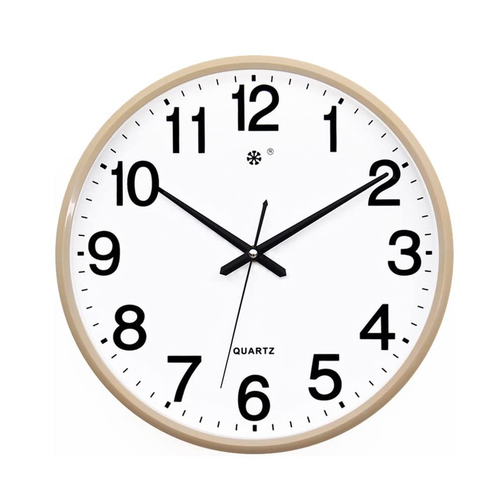 BcofoA Clocks Wall Clocks Living Room Fashion Creative Personality Clock Wall Watch Simple Household Silent Electronic Quartz Clock Wall 14-inch (Color : Champagne Gold)