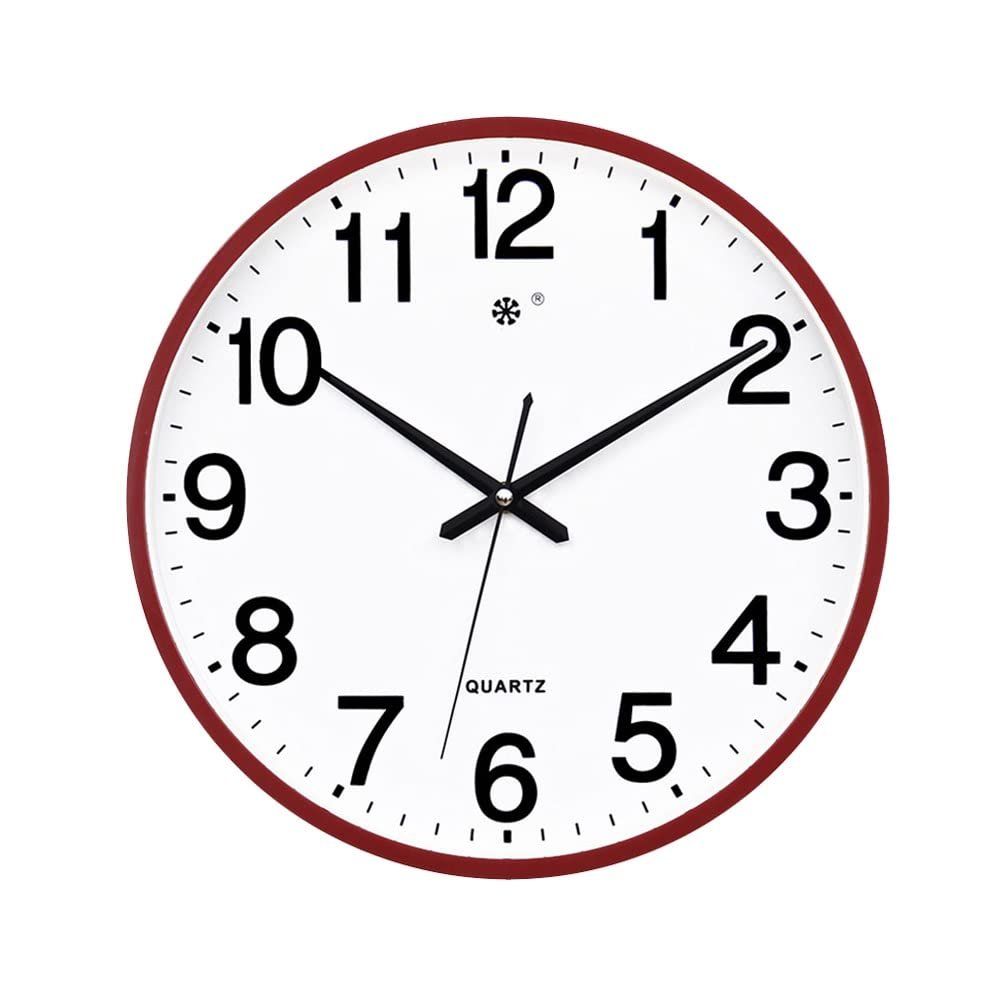 BcofoA Clocks Wall Clocks Living Room Fashion Creative Personality Clock Wall Watch Simple Household Silent Electronic Quartz Clock Wall 14-inch (Color : Purple)