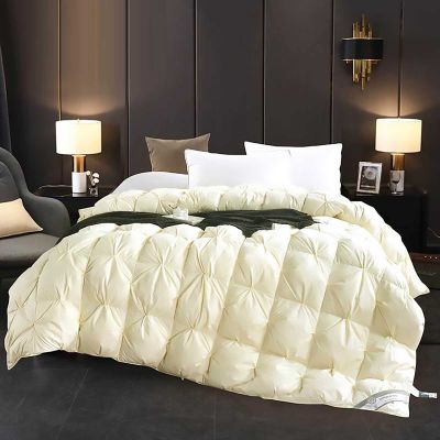 XQKXHZ Double Duvet, All Season Bedding Double Duvet Size, Cotton Fabric, Super Soft and Breathable Winter Down Comforter, 95% Down Filling, Beige - 200x230cm- 4.5kg
