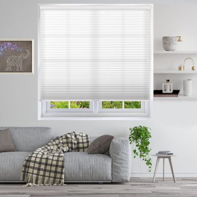 Light Filtering Cellular Blinds for Windows- Cordless Single Cell Honeycomb Shades, Customized Size, Natural Light Crossing Into Bedroom, Livingroom, White-Light Filtering, 31" W x 48" H