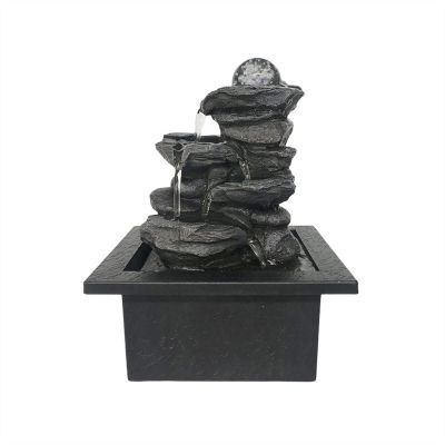 HNHYNSY Tabletop Waterfall LED Desktop Fountain Interior Decoration Ornaments Portable Desktop Decoration Soothing Relaxation Zen Meditation Waterfall Fountain Tabletop Water Fountain (Color : C)