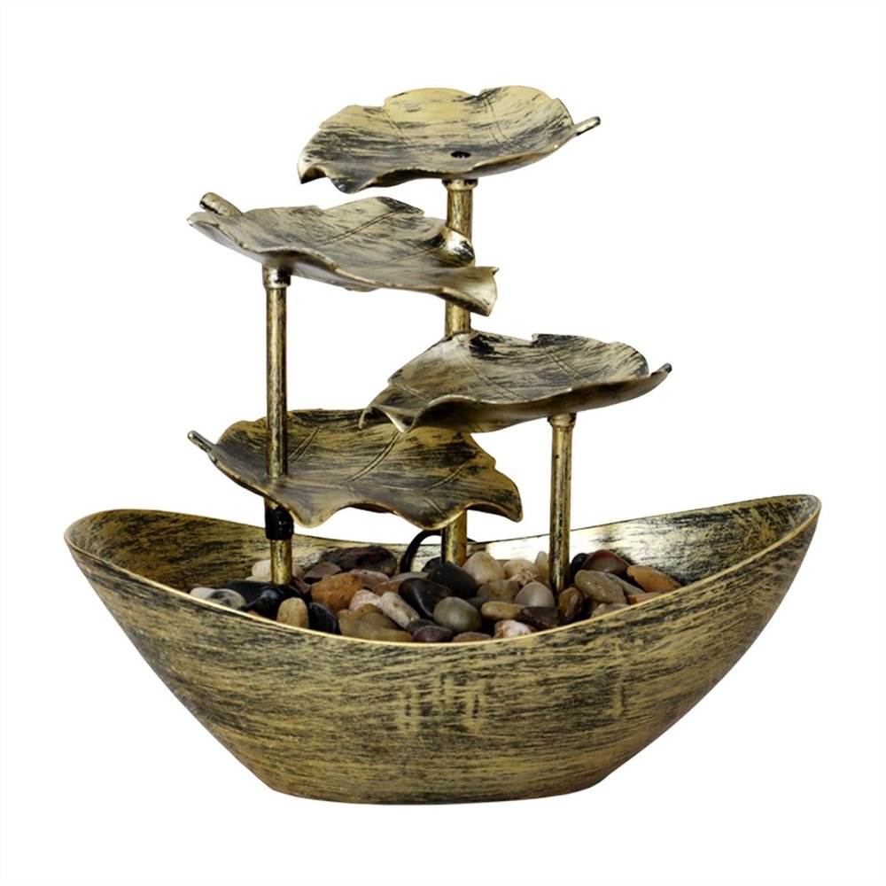 Tabletop Waterfall Indoor Waterfall Fountain Desktop Fountain LED Light USB Operation Home Office Room Desktop Decoration Home Decoration Ornaments Home Gifts for Friends Tabletop Water Fountain