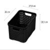 BranQ Home essential Set of 2 Rattan Baskets Large 19 Litres BPA-Free PP Plastic 38 x 27.8 x 18.5 cm Black view 2