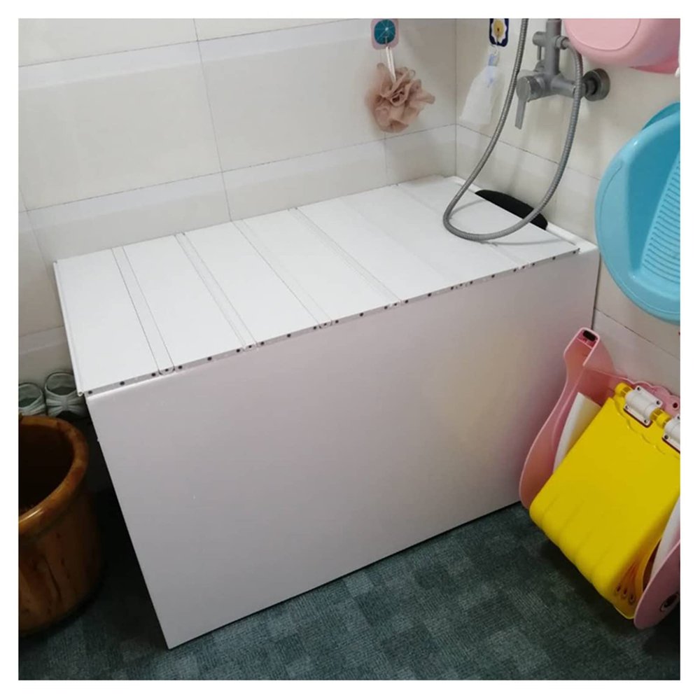 LYLFF Bathtub Cover Foldable Bath Insulation Cover Dustproof Bracket, PVC Bath Tub Bathroom Shelf 0.7cm Thickness,Super Load-Bearing 30kg (Size : 175x70x0.7cm)