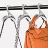 Bag-a-Vie Purse Hanger for Closet - Handbag Organizer Hooks for Hanging Bags & Purses, Protecting Bag Shape & Organizing Space (3 Hangers, Silver Metal) view 2
