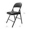 Amazon Basics Comfortable Vinyl-Padded Metal Steel Folding Chairs, Black, 4-Pack view 3