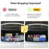 BALEINE 3Pk Reusable Grocery Bags, Foldable Shopping Bags for Groceries with Reinforced Bottom & Handles (Gray) view 4