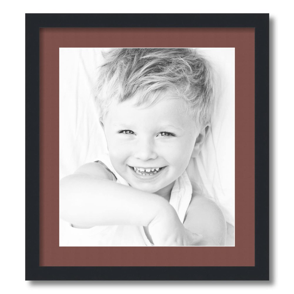 ArtToFrames 15x17 inch Satin Black Picture Frame with 2 Inch Single Brique Mat, SingleMat-FRBW26079-15x17-760