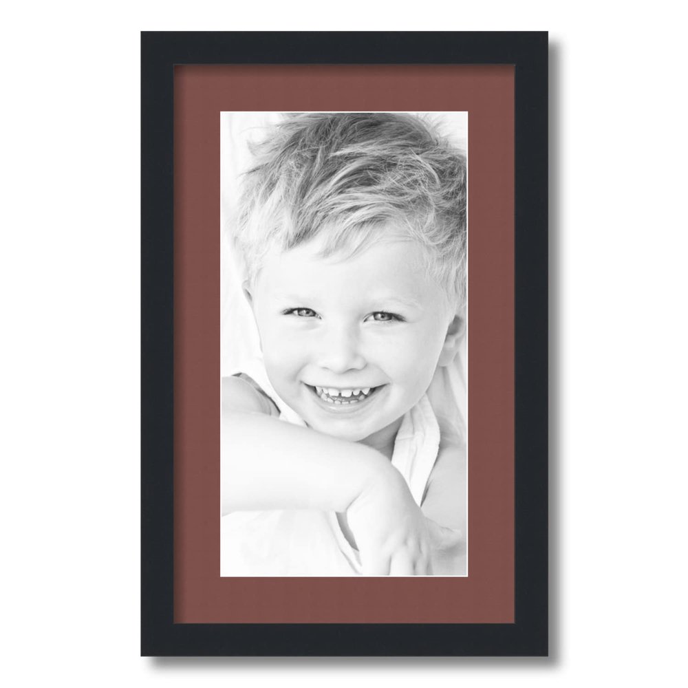 ArtToFrames 9x17 inch Satin Black Picture Frame with 2 Inch Single Brique Mat, SingleMat-FRBW26079-9x17-760