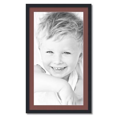 ArtToFrames 18x34 inch Satin Black Picture Frame with 2 Inch Single Brique Mat, SingleMat-FRBW26079-18x34-760