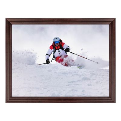 ArtToFrames 16x16 Inch Red Picture Frame, This 1.00 Inch Custom Wood Poster Frame is Brown - Comes with Foam Backing 3/16 inch and Regular Glass (FBPL0066-60823-YCHY-16x16)
