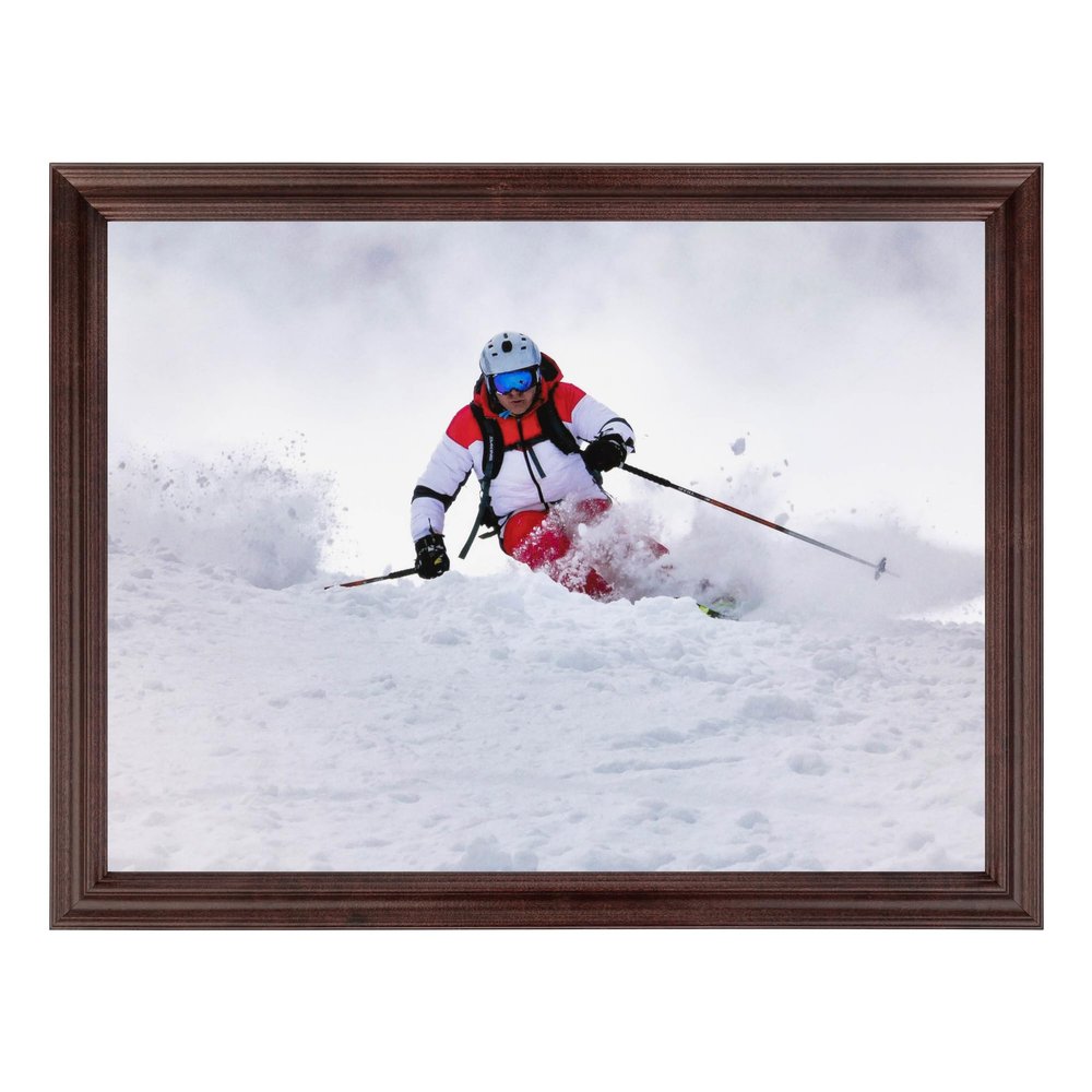 ArtToFrames 16x16 Inch Red Picture Frame, This 1.00 Inch Custom Wood Poster Frame is Brown - Comes with Foam Backing 3/16 inch and Regular Glass (FBPL0066-60823-YCHY-16x16)