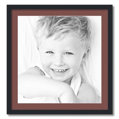 ArtToFrames 22x23 inch Satin Black Picture Frame with 2 Inch Single Brique Mat, SingleMat-FRBW26079-22x23-760