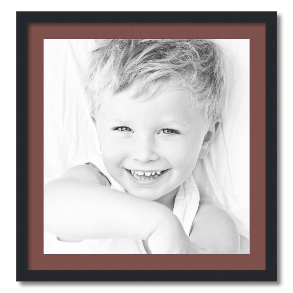 ArtToFrames 22x23 inch Satin Black Picture Frame with 2 Inch Single Brique Mat, SingleMat-FRBW26079-22x23-760