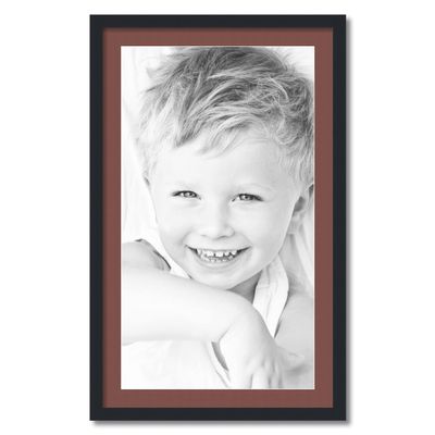 ArtToFrames 18x32 inch Satin Black Picture Frame with 2 Inch Single Brique Mat, SingleMat-FRBW26079-18x32-760