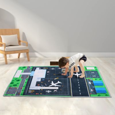 47''/63'' Kids Bedroom Carpet, Creative Airport Fun Rug, Soft Play Mat, Cute Kids Room Carpet for Children