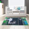 47''/63'' Kids Bedroom Carpet, Creative Airport Fun Rug, Soft Play Mat, Cute Kids Room Carpet for Children view 3