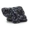 1.5" Turtle Tortoise Statue Stone Carving Natural Gemstone Crystal Animal Figurine Home Decoration 1pc,Snowflake Obsidian view 1