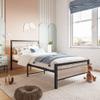 BOFENG Twin Bed Frame with Wood Headboard Farmhouse Bed,Heavy Duty Metal Platform Bed Frames No Box Spring Needed,Firm Mattress Foundation Steel Slat Support Easy Assembly(Natural Oak) view 3