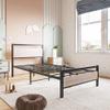 BOFENG Twin Bed Frame with Wood Headboard Farmhouse Bed,Heavy Duty Metal Platform Bed Frames No Box Spring Needed,Firm Mattress Foundation Steel Slat Support Easy Assembly(Natural Oak) view 4