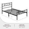 Yaheetech Twin XL Size Metal Platform Bed Frame with Simple Headboard and Footboard, Mattress Foundation for Under Bed Storage, Steel Slat Support, No Box Spring Needed, Easy Assembly, Black view 2