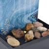 01 02 015 Tabletop Fountains, Desktop Water Fountain with LED Light Relaxation Indoor Fountain Ornament for Home Office Bedroom Decor, Housewarming Gift view 3