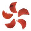 Cheungshing 5 Pcs Cresent Moon Reiki Crystal Polished Palm Worry Stone for Chakra Balance, DIY Jewelry Making, Meditation, Red Jasper view 1