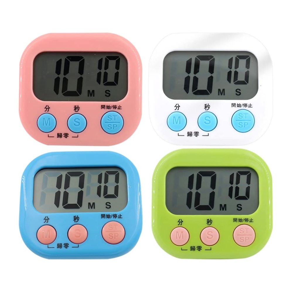 Beaupretty Practical Plastic Kitchen Timer 4pcs Student Study Alarm Timers Countdown for Cooking Learning