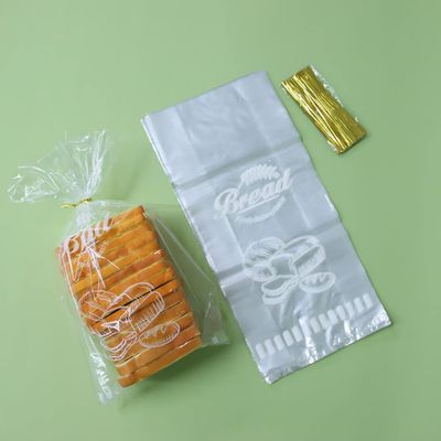 Lesibag Plastic Bread Bags With Ties, Clear Loaf Bags for Homemade Bread, Sourdough and Bakery Food - 8 x 4 x 18 (100)