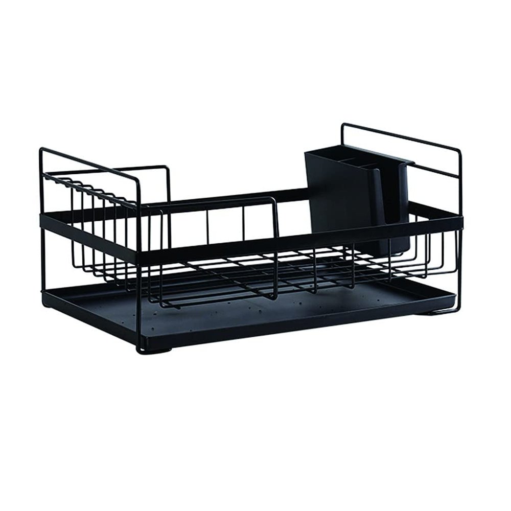 Dish Holder Kitchen Dish Drying Rack, Kitchen Drying Rack, Dish Rack, Small Dish Drying Rack, Household Sink Drying Rack Cup Drying Rack (Color : Black)