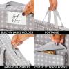mDesign Long Gift Wrapping Organizer Storage Bag with Handles - Wrapping Paper Holder for Christmas and Holiday Giftwrap - Zipper Closure Wrapping Paper Storage Bag Container with Polka Dots - Gray view 4