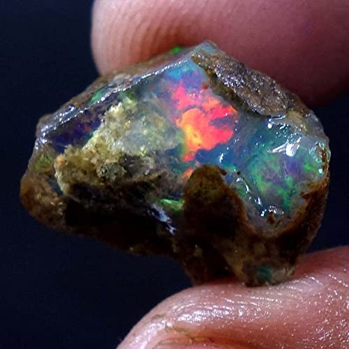 dazzlegems Ultra Fire Opal Rough Gemstone, Raw Crystals Gemstone, Ethiopian Opal Rock, Jewelry Making Supplies, Chakra Healing, Energy Stone, Reiki, Meditation, Art-Crafts-DIY Stone 18.30 Cts,JK20