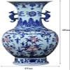 HTL Vases for Decor GraveDecoration Living Room Flower Arrangement Antique Blue and White Porcelain Ears Classical Decoration 49 * 27cm for Flowers view 2