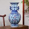 HTL Vases for Decor GraveDecoration Living Room Flower Arrangement Antique Blue and White Porcelain Ears Classical Decoration 49 * 27cm for Flowers view 3