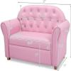 GLACER Kids Sofa, 2 Seats Couch Lounger Chair, PU Leather Upholstered Armrest Chair, Children Loveseat Sofa Bed for Living Room, Playroom, Mini Double Foam Play Couch for Girls, Princess Style view 2