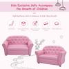 GLACER Kids Sofa, 2 Seats Couch Lounger Chair, PU Leather Upholstered Armrest Chair, Children Loveseat Sofa Bed for Living Room, Playroom, Mini Double Foam Play Couch for Girls, Princess Style view 4