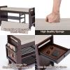 NURTUDIS Shoe Rack Bench Entryway, Bamboo Shoe Bench with Removable Cushion, 2-Tier Shoe Storage Organizer Shelf with Side Drawer & Storage Basket for Entryway Living Room, Bedroom, Bathroom(M) view 3