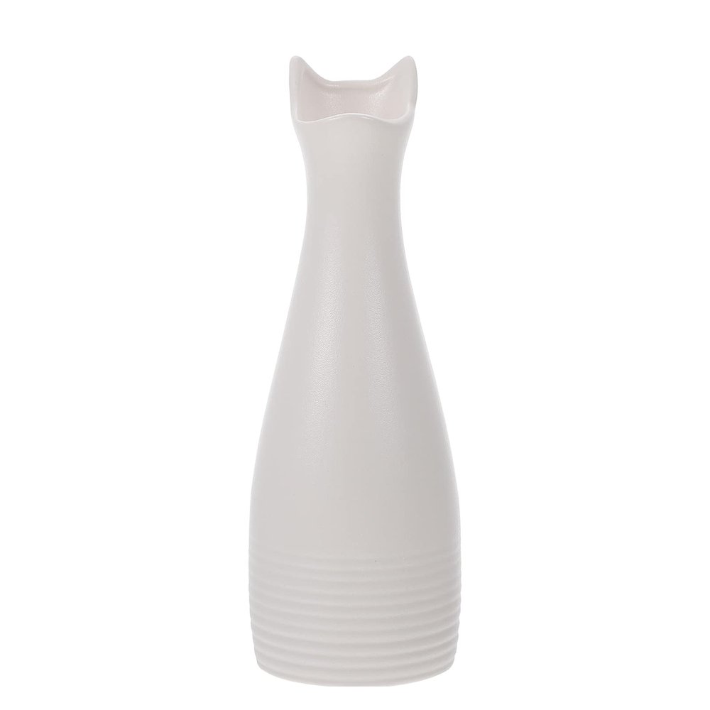 1pc Ceramic Cat Ear Flower Vase for Dried Flowers Unique Home Decor Accent for Living Room and Office Chic Art Vase Ornament for Cat White