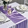 10 Pack Satin Lavender Table Runners, Table Runners 12 x 108 inches Long, Lavender Table Runners for Wedding Gender Reveal Party Birthday Banquet Table Decor view 3