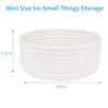 ABenkle 2 Pack Small Baskets, Cotton Rope Woven Basket, Cute Mini Tiny Storage Baskets, Decorative Boho Basket for Nursery Living Room Bedroom Shelf, Empty Gift Baskets for Mother's Day - White view 2